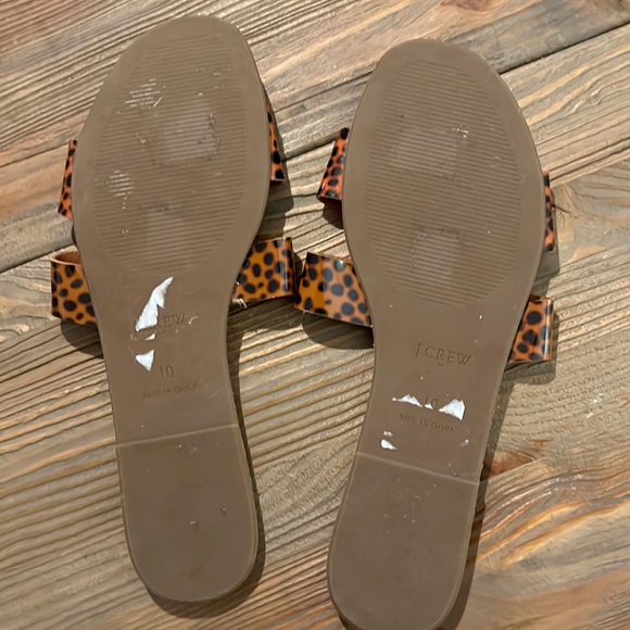 J Crew Leopard Animal Print Slide Sandals 10 - Picture 6 of 7